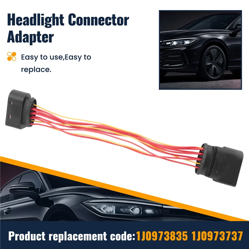 A11m-car hid xenon farol 10 a 14 pinos conector adaptador para 1j0973835 1j0973737 acessórios do carro