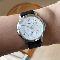 Merkur Classic Men's Retro Mechanical Watch for Men Waterproof Leather 38mm Minimalist White Fashion Watch Reloj Hombre