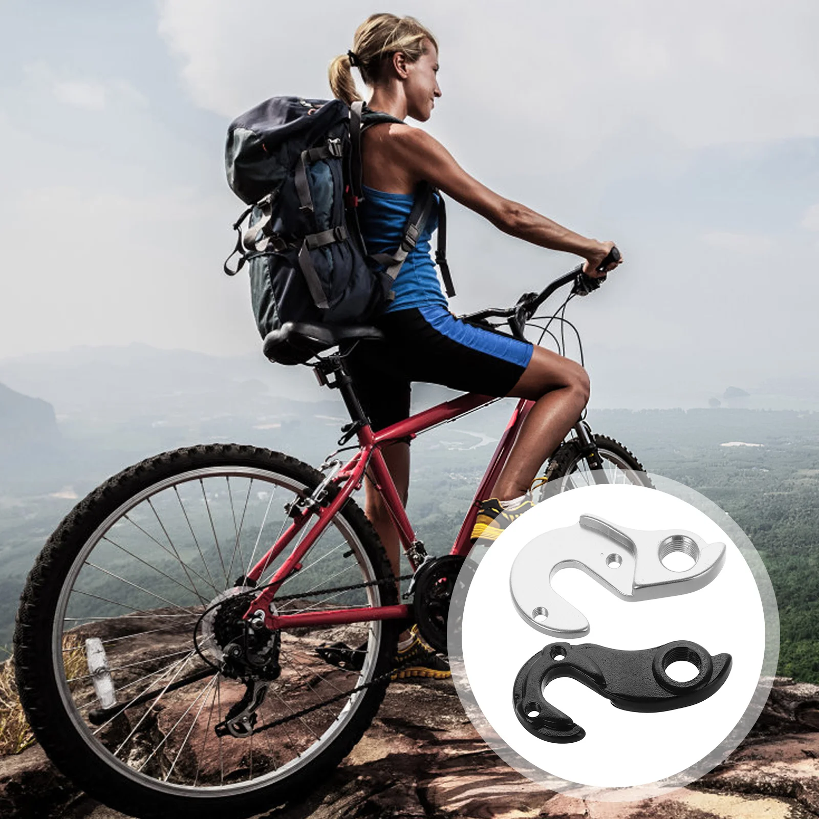 

2Pcs Bike Frame Tail Hook Metal Rear Derailleur Hanger Practical Cycling Gear Bike Rear Derailleur Hanger Adapter