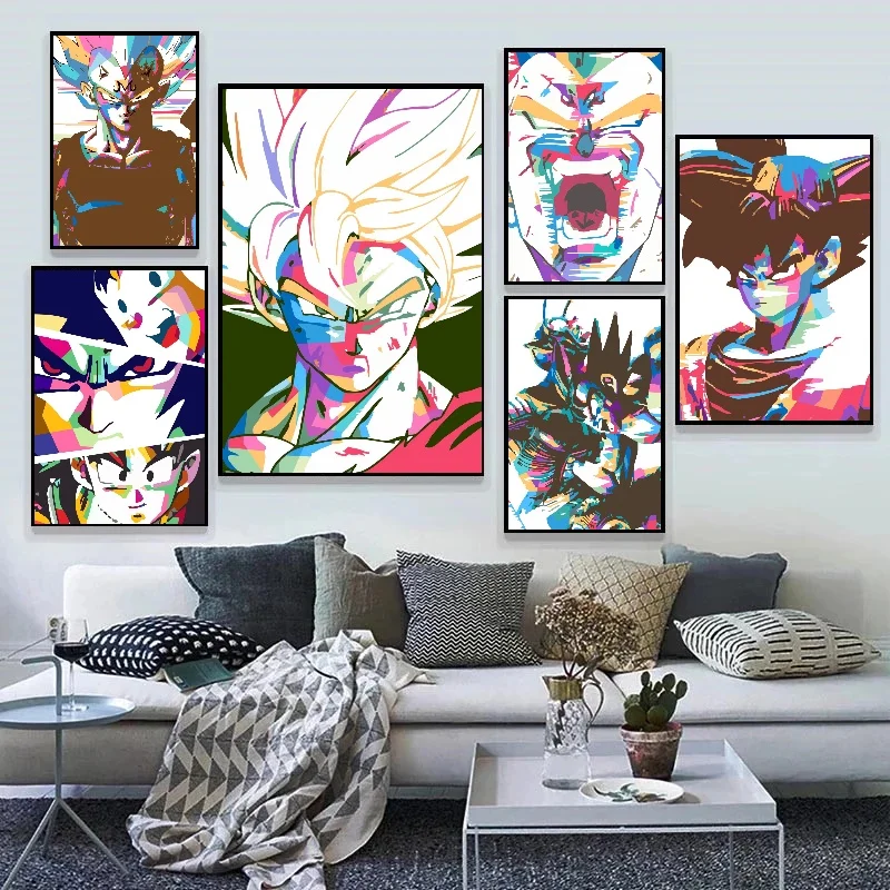 Classic Japanese  Anime Canvas Prints Poster Dragon Ball Z High Quality Home Room Bar Wall Decor Painting Aesthet Wall Paintings