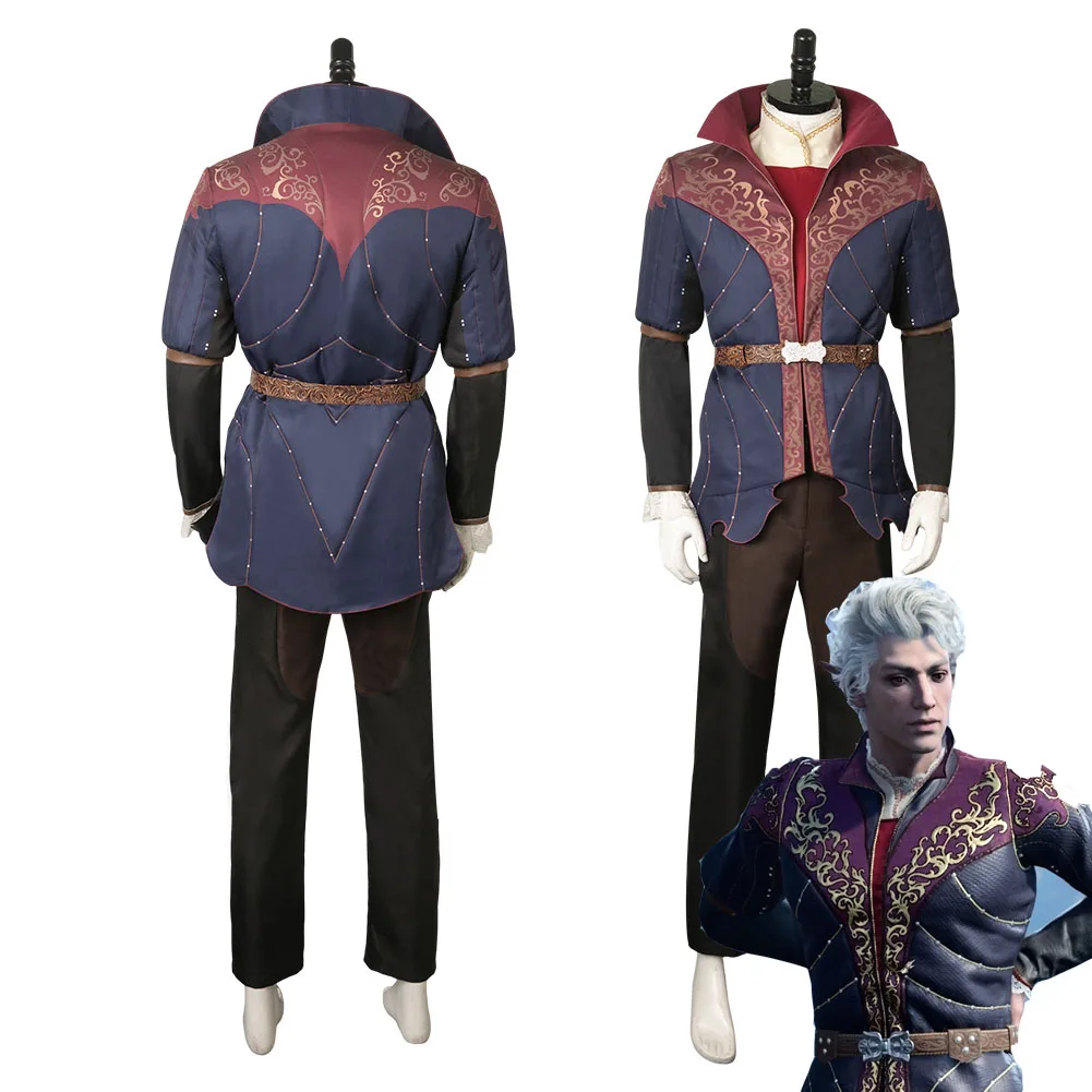 

Baldur Cos Gate Astarion Cosplay Fantasia Men Costume Disguise Adult Uniform Top Pants BG3 Outfits Man Halloween Carnival Suit