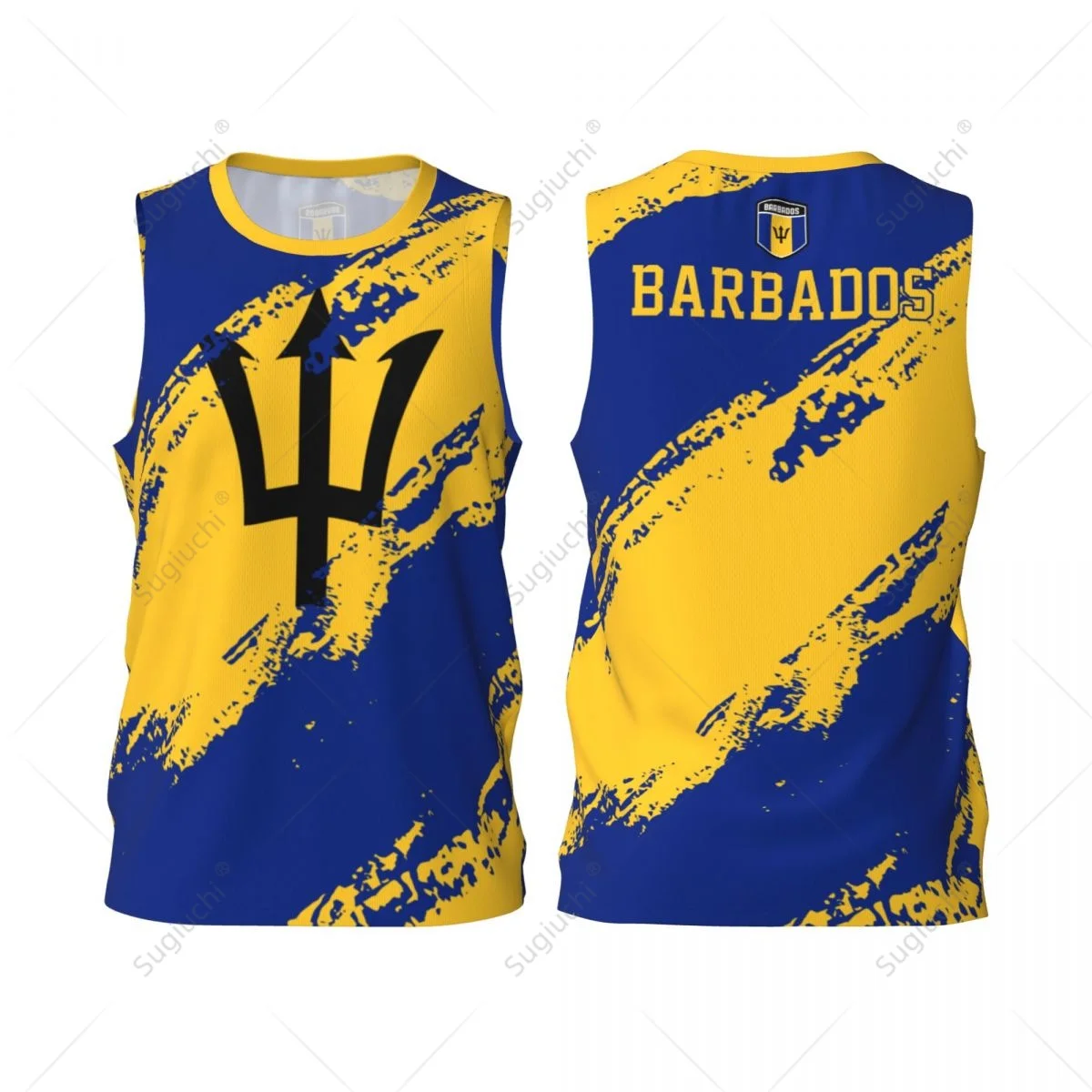 Men Basketball Sports Barbados Flag Running Fitness Multifunction Jersey Sleeveless shirt Custom Name Nunber Exclusive