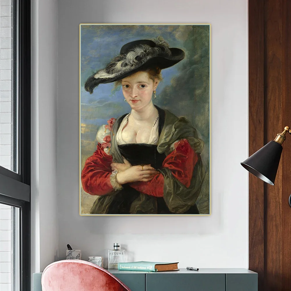 

Peter Paul Rubens " Portrait Of Suzanne Fourment " Canvas Oil Painting Artwork Poster Wall Background Decor Home Decoration