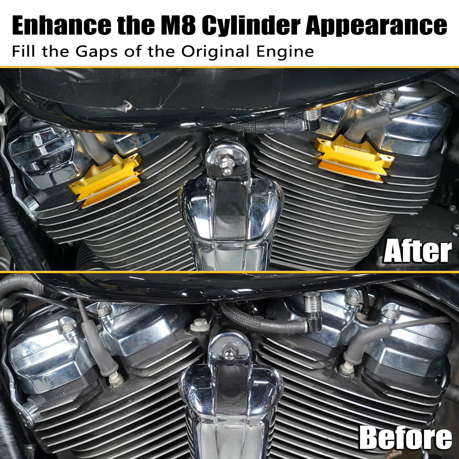 For Harley Breakout FXBRS Fat Bob FXFBS Heritage Classic FLHCS Fat Boy FLFBS Street Bob FXBBS M8 Engine Finned Spark Plug Covers view 3