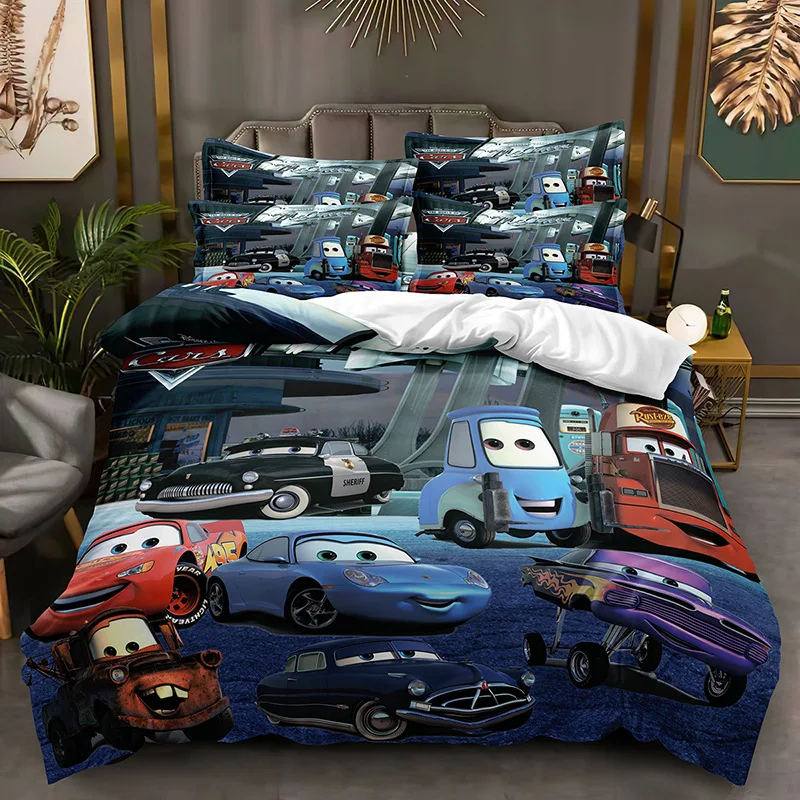 Disney Lightning McQueen Bedding Sets Cartoon Cars Duvet Cover Boy Bedclothes Bed Linen Gift Kids Cars Theme Quilt Cover