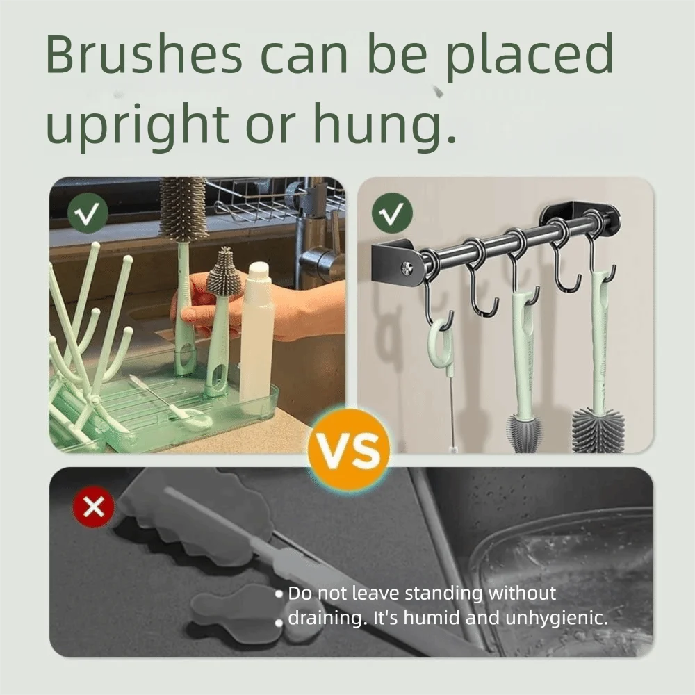 

Набор 6 в 1, дорожная щетка для бутылок, компактный дизайн, многофункциональный набор для чистки бутылок, дорожный размер, прочная сушилка для бутылок Materia