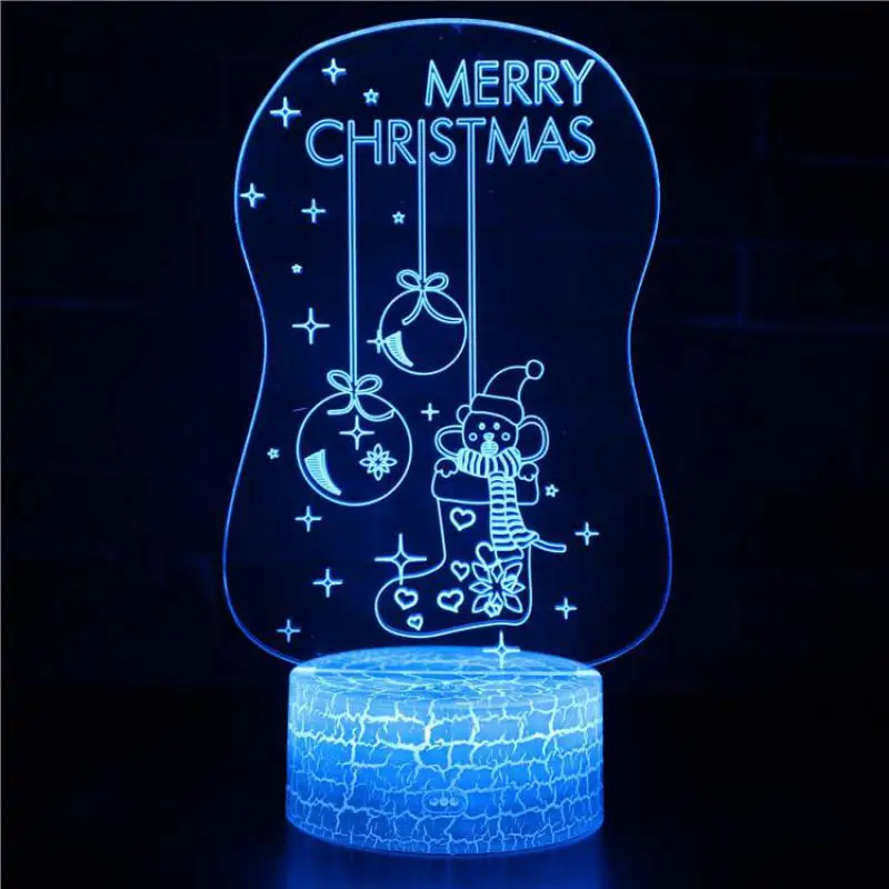 Children's Room Decoration Santa Claus 3d Nightlight Lovely Cartoon Children's Toys 3d Lamp Birthday Present Decorative Lights