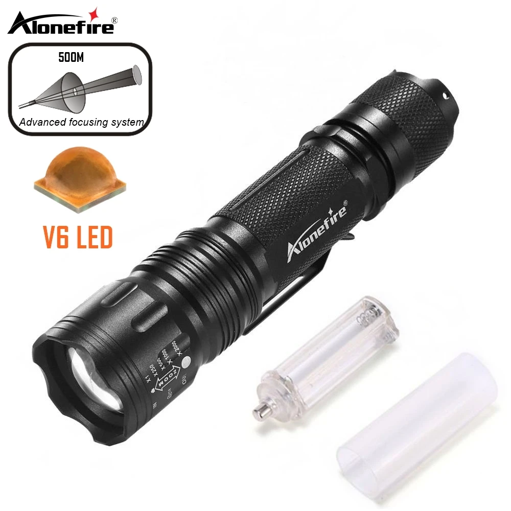AloneFire TK105 V6 LED High power led flashlight Zoom Aluminum alloy Outdoor Torch Hunting Camping Fishing Hiking Handlight Lamp