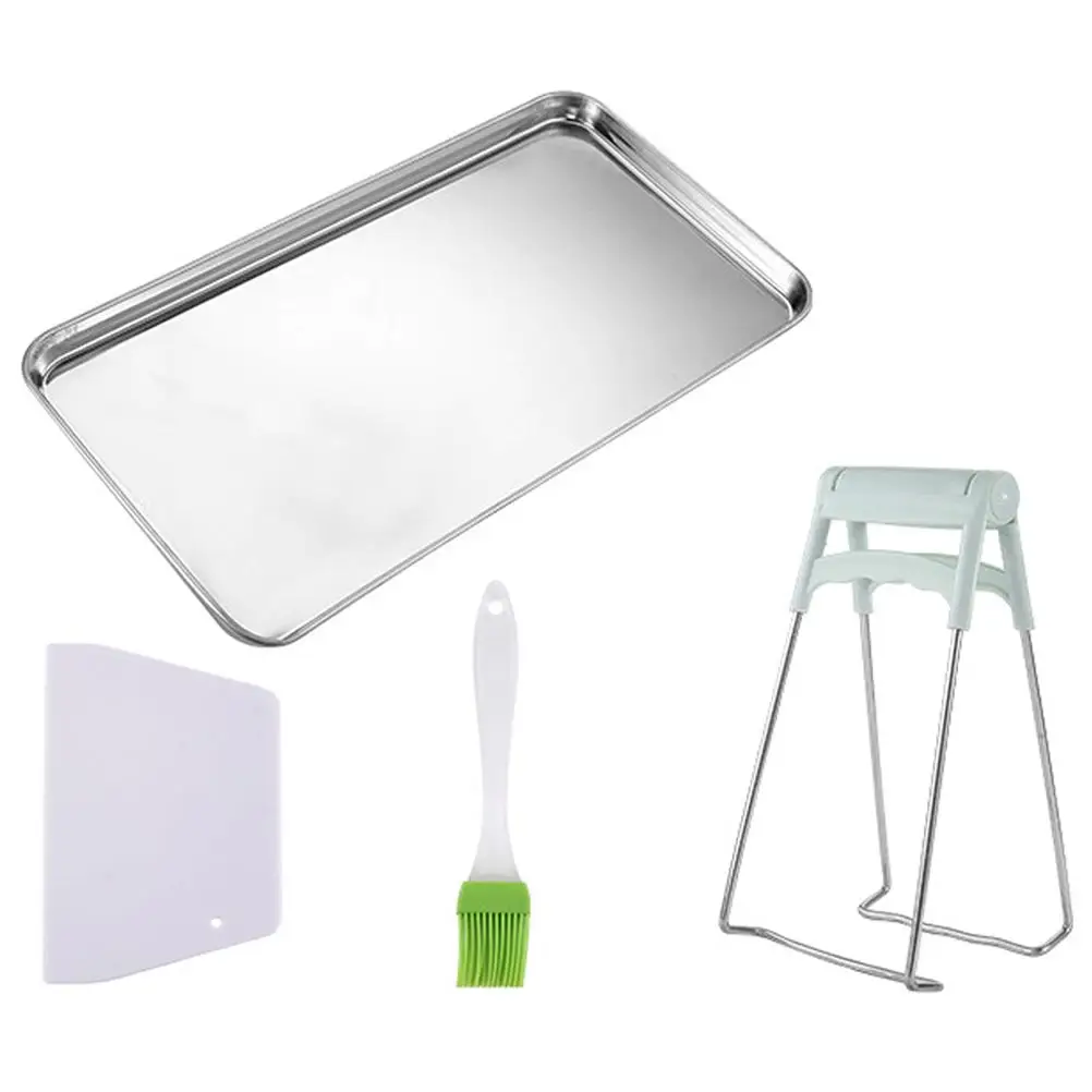 

1 set Stainless Steel Steaming Dish Set Rectangular Tray Rice Noodle Rolls Cold Skin Buns Easy Clean Restaurant