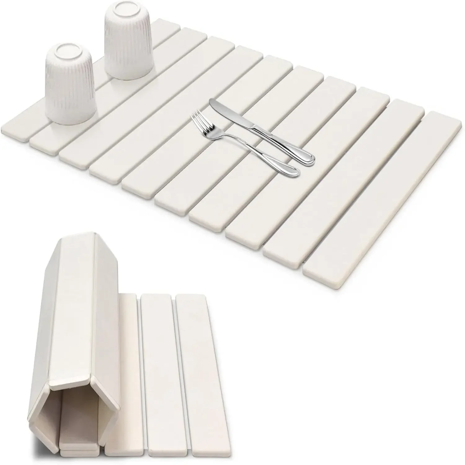 

Большие каменные коврики для сушки посуды для кухонной стойки, быстросохнущий складной коврик для сушки посуды, экологически чистый