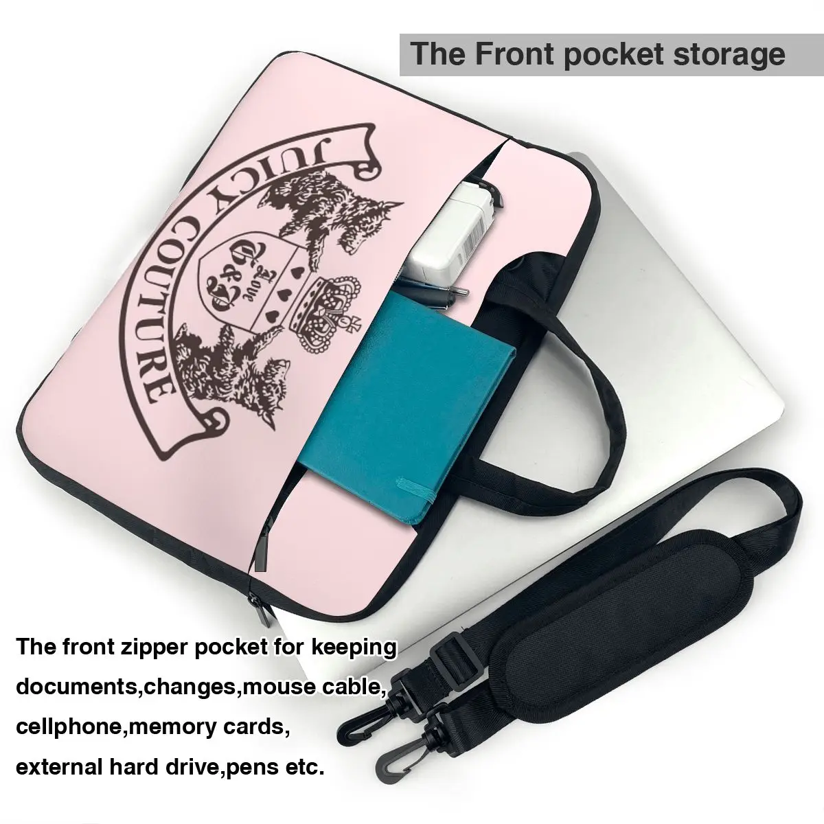 Y2k Juicy Couture Crest Crossbody Laptop Bag Case Computer Bag Resistant Protective Notebook Pouch for Macbook Pro Lenovo #5