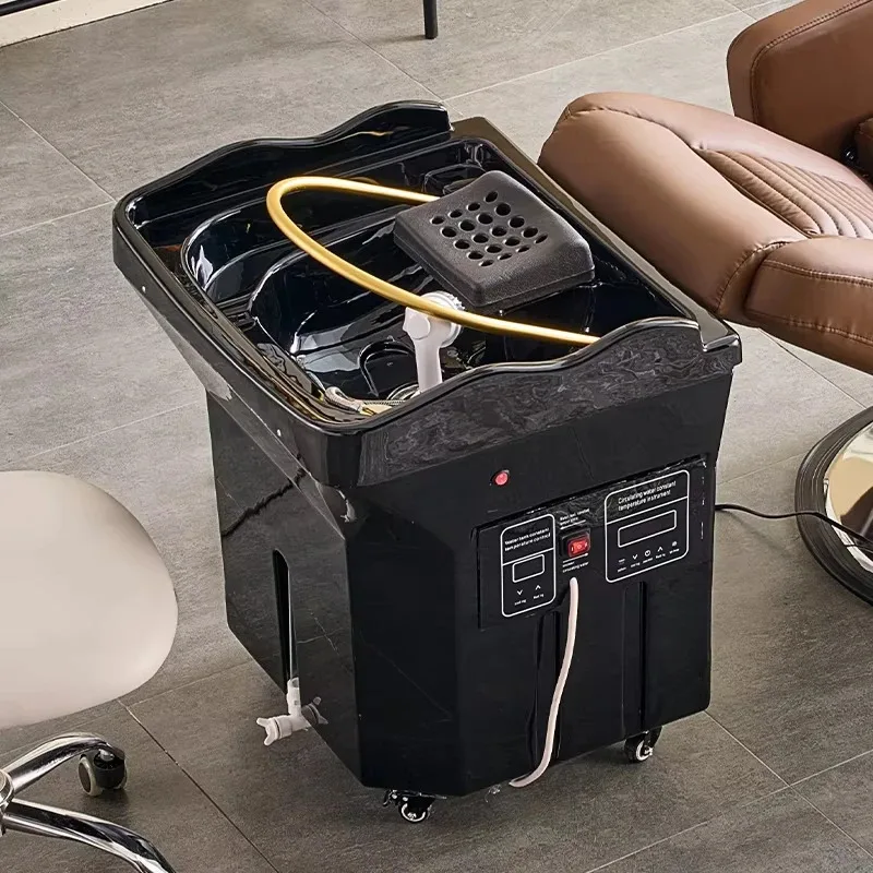 2025 Portable Water-Recirculating Shampoo Chair with Sink Mobile Hairdresser's Head Spa Shampoo Basin Chair Movable Shampoo Chai