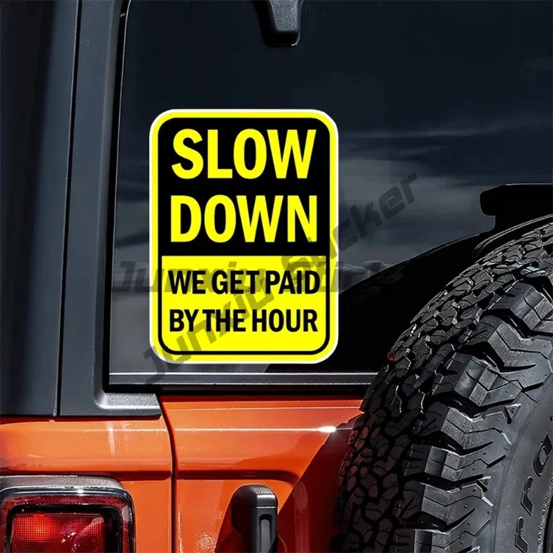 

Slow Down Waterproof Vinyl Car Decals for Windows, Bumper, Exterior Decorative Accessories, Blocking Scratches