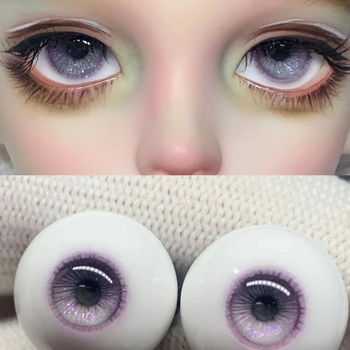 

BJD doll eyeballs are suitable for 1/3 1/4 1/6 size Eyes for toys cute plaster real-life wind eye pattern doll accessories