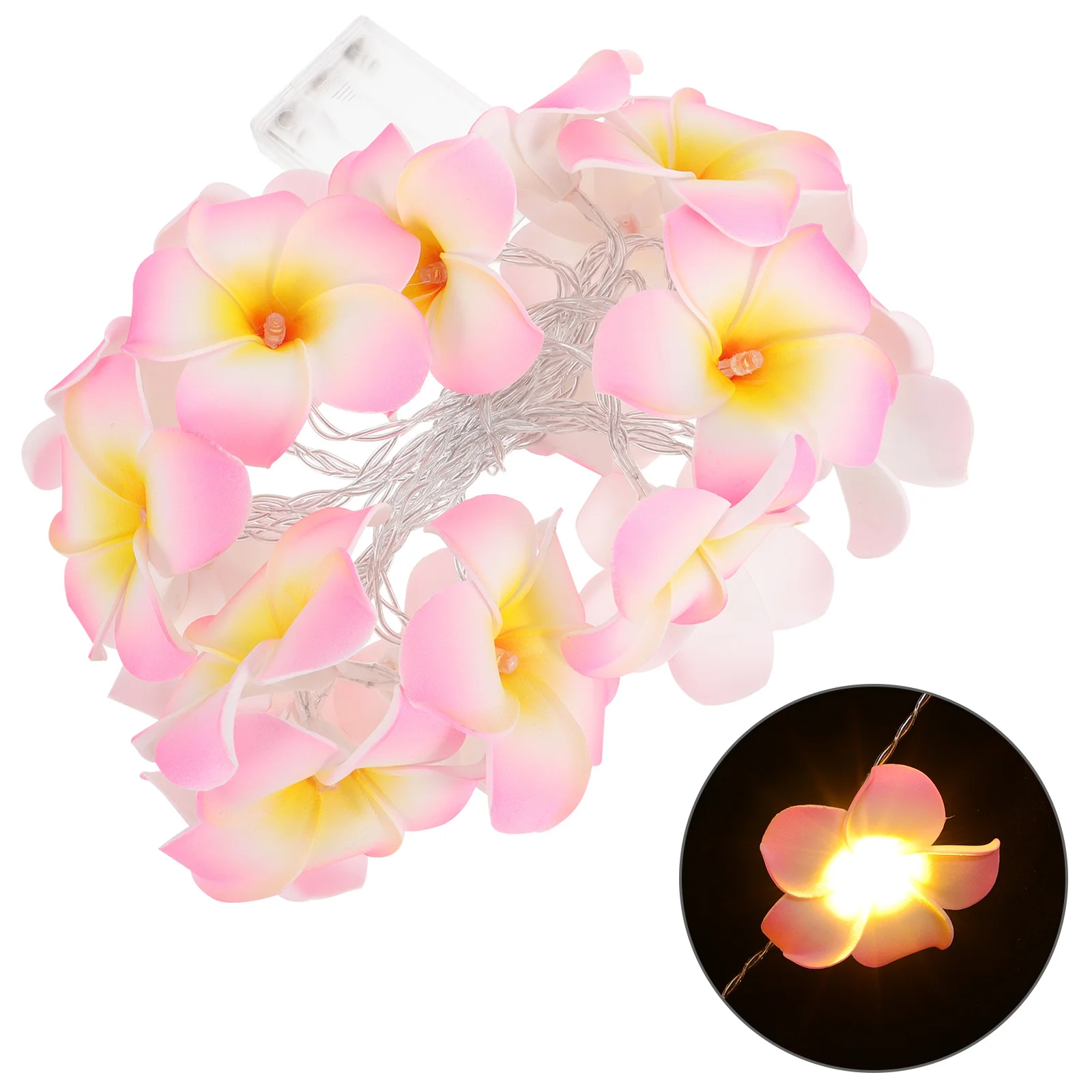 

1 set 1 Set Led Plumeria Design Fairy String Lights For Home Garden Party Decoration Flower Light Bedroom Decorative Lamp