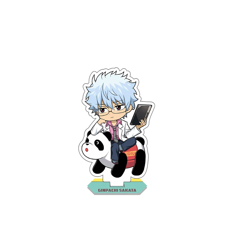 Gintama Ginpachi Sakata 10cm Glasses Teacher Chibi Style Acrylic Stand Keychain Kawaii Choice Pendant Cute Geek Anime Hobby Coll view 2