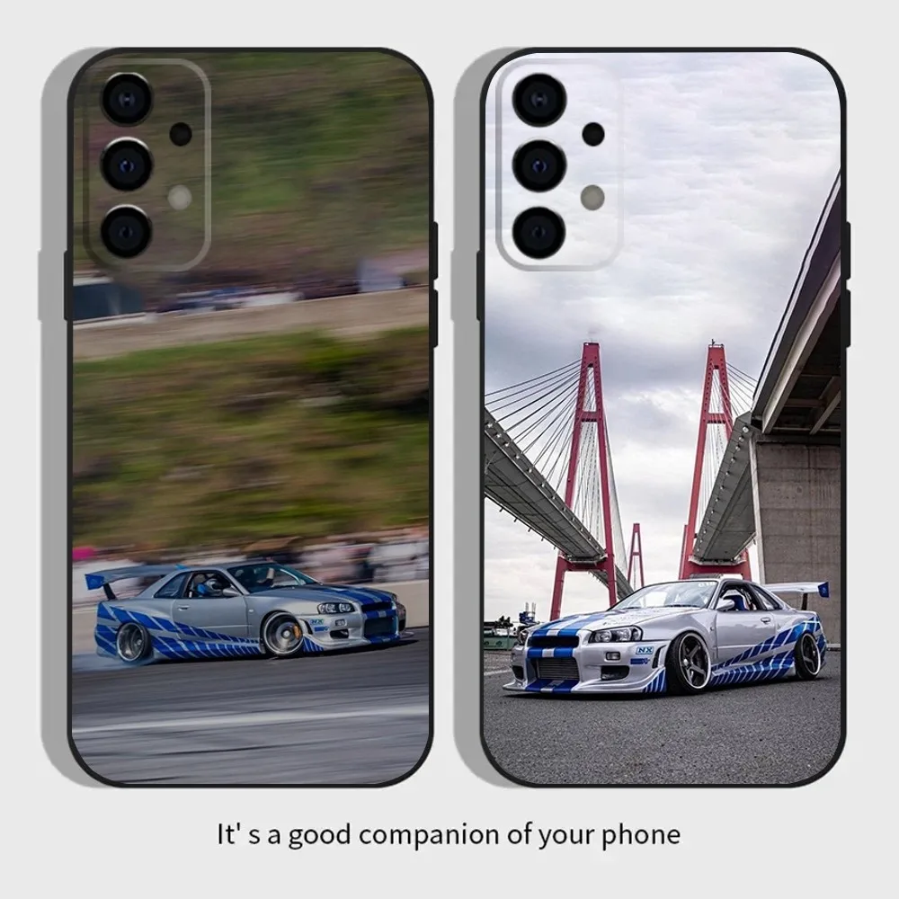 F-Fasts R34 F-Furious Car Phone Case For Samsung Galaxy A13,A21s,A22,A31,A32,A52,A53,A71,A80,A91 Soft Black Cover