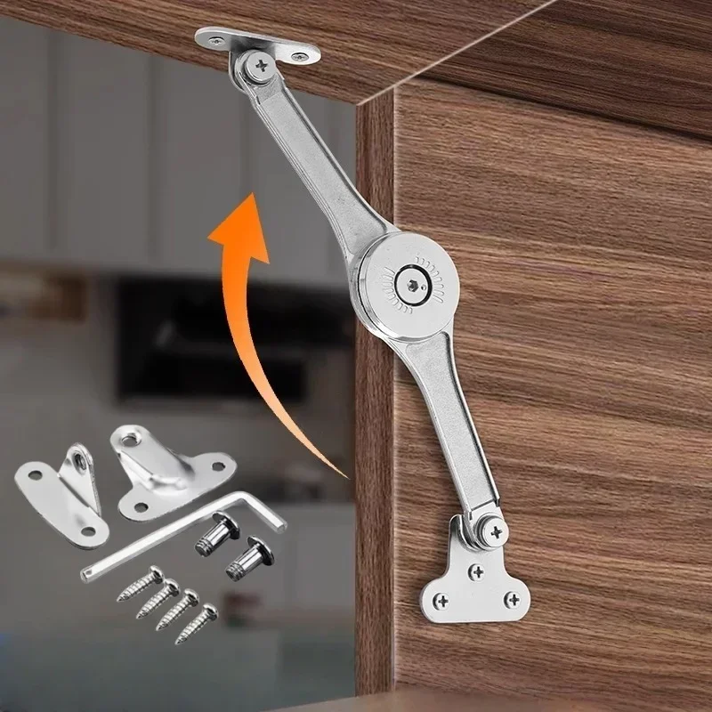 1PCS Hydraulic Randomly Stop Hinges Kitchen Cabinet Door Adjustable Polish Hinge Furniture Lift Up Flap Stay Support Hardware