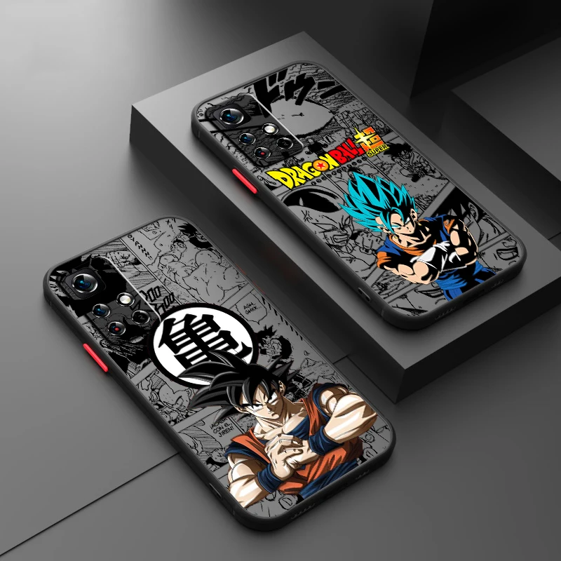 Trend D-Dragon Ball Saiyan Frosted Translucent For Redmi Note 13 12 12S 12T 11 11T 11E 10 10S 9 Pro Plus 5G Cover Phone Case