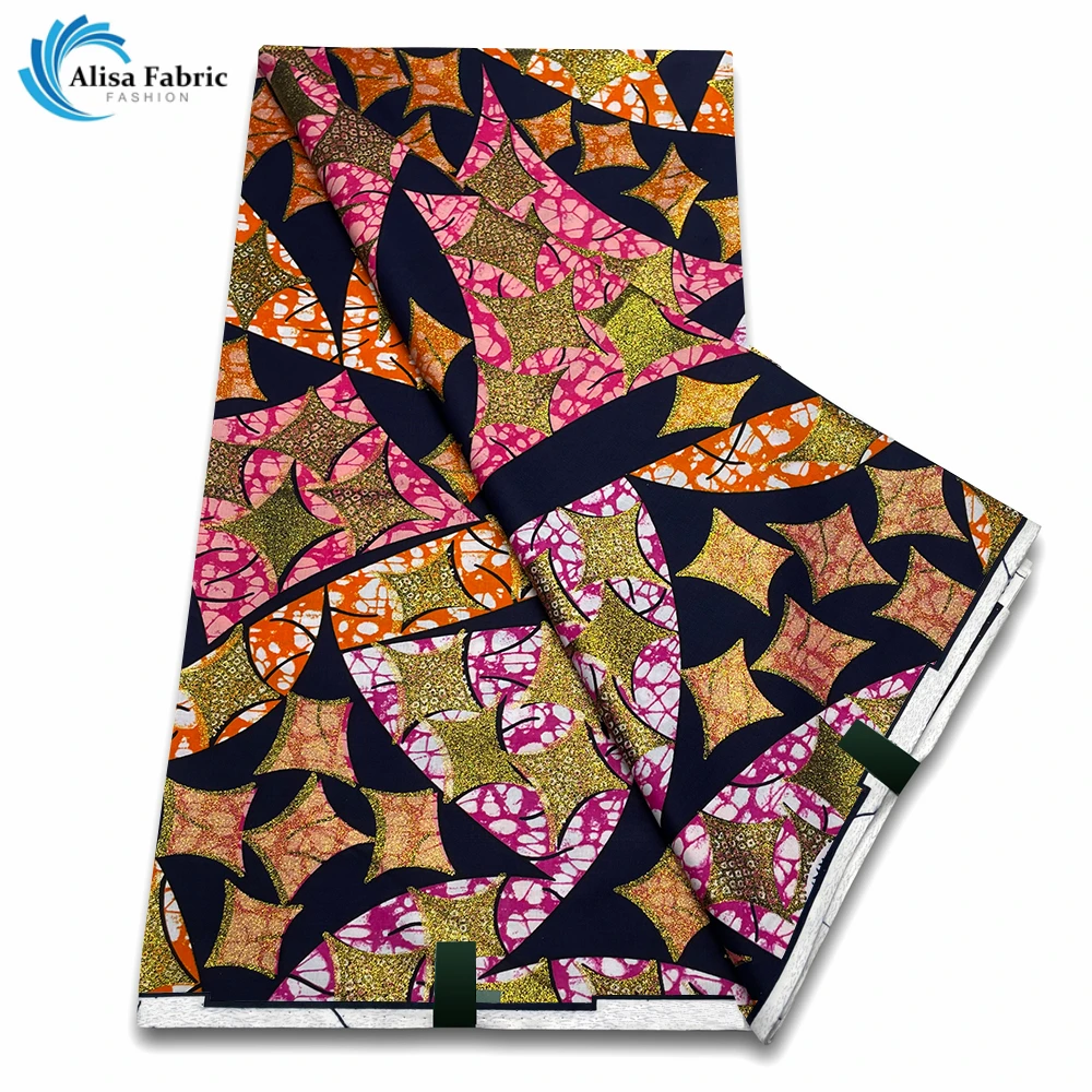 

Grand Super 100% Cotton African Wax Fabric High Quality Wax Print Ankara Fabric For Sewing 6yards Women Fabric VLS115