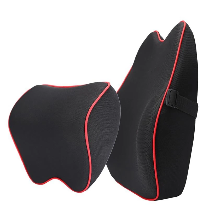 Car Neck Headrest Pillow Memory Cotton Cushion Auto Seat Head Support With Adjustable Elastic Straps Accessories