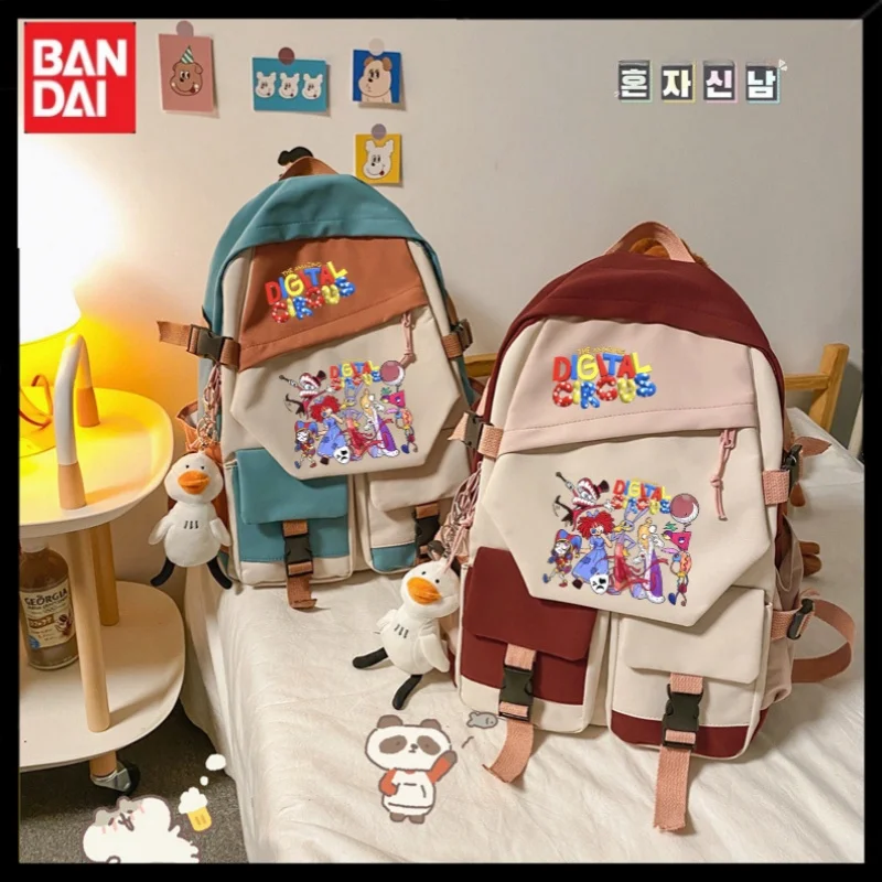 43cm Bandai Animation The Amazing Digital Circus Series Schoolbags Cartoon Fashion Student Teens Travel Backpack Birthday Gift