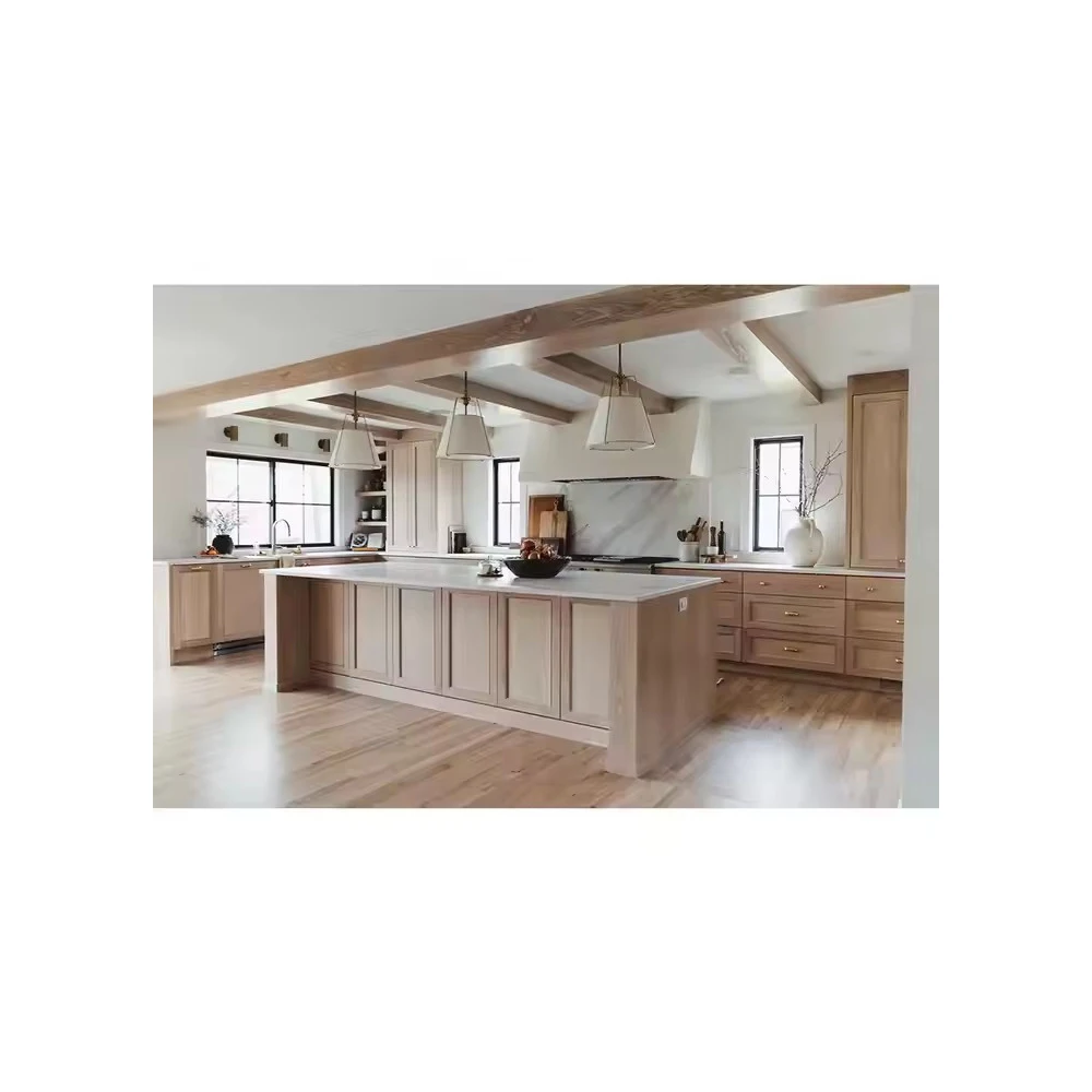 2025 Vermont Customized Oak Cherry Solid Wood Kitchen Cabinets Contemporary Design for Indoor Space New Color Options Available