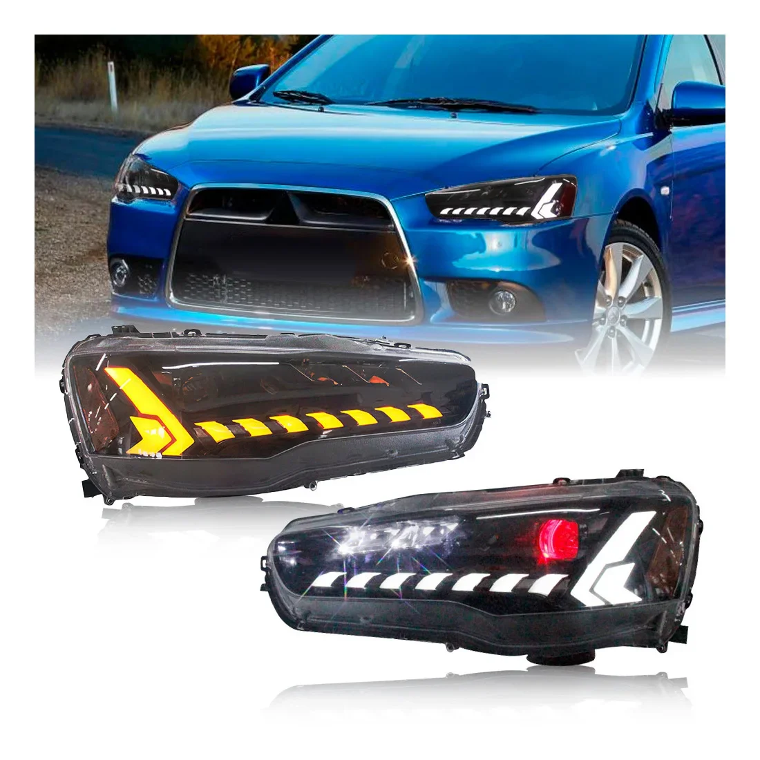 for Head Lamp Automotive Light Halogen & Xenon Headlights for Mitsubishi Lancer-ex Lancer EVO X 2008-2016