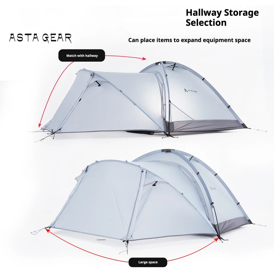 ASTAGEAR 2人用軽量テント 15D 防雨防風