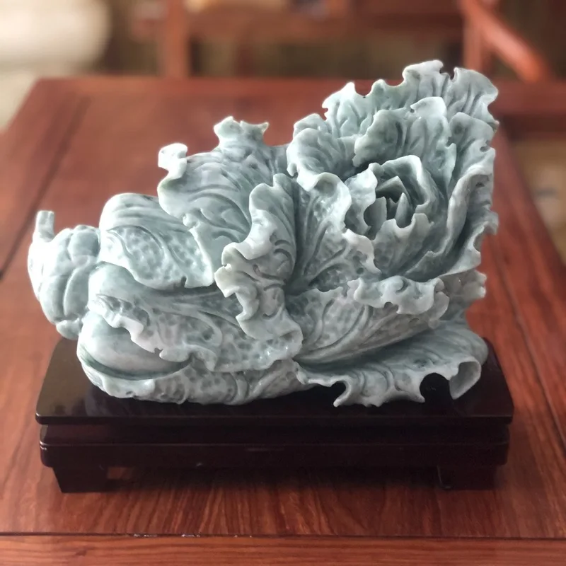 Jade green jade cabbage ornament, Guizhou green jade cabbage, Lantian jade cabbage, home and company business gift ornament