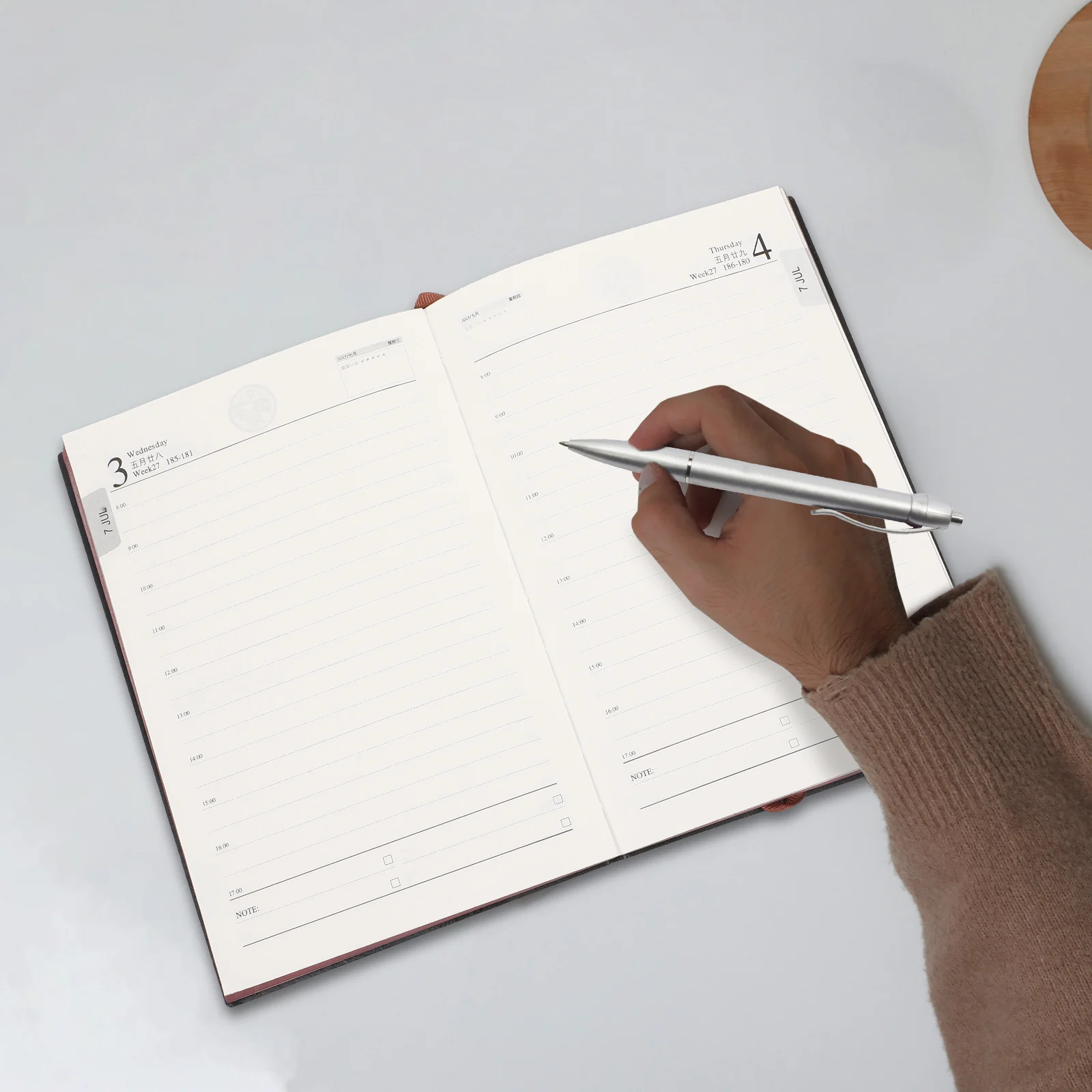 

2024 Planner Calendar A5 Size Soft Cover Pages Daily Organizer Portable Notebook Student Agenda Writing Book