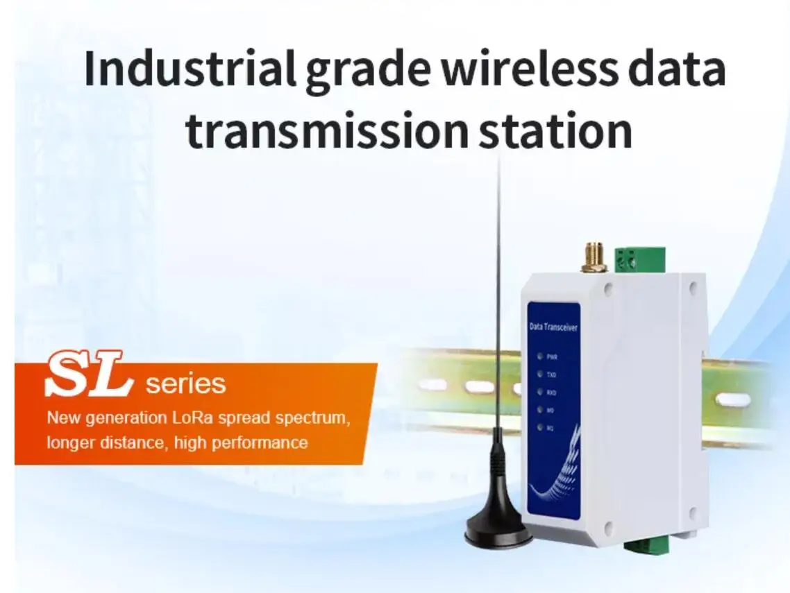 

Din Rail LoRa SX1268 433MHz Wireless Transceiver Module 30dBm High Power 5km or 10km Long Range Modbus LoRa Modem RS232 or RS485