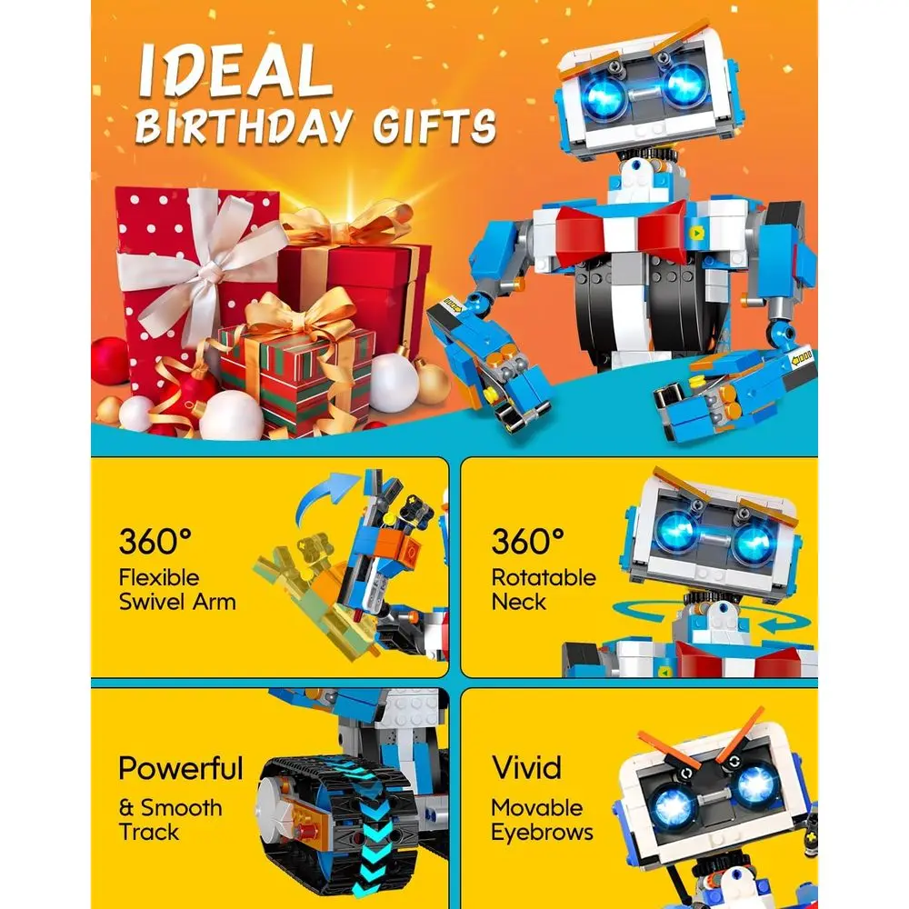 STEM Robot Kits for Kids 8-12: Coding, Building & Remote Control Educational Toys for Boys & Girls