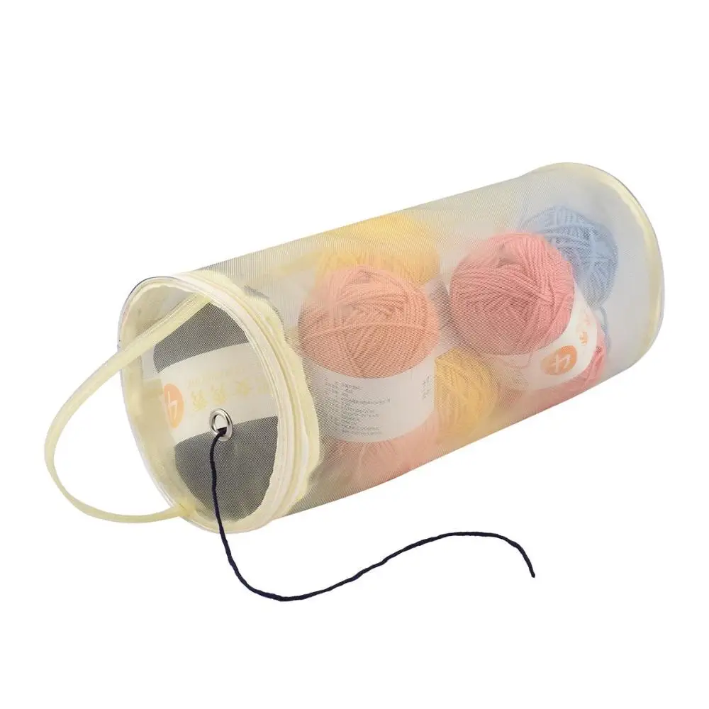 Large Capacity Nylon Zipper Closure Portable Cotton Thread Case Sewing Accessories Yarn Storage Organizer Yarn Mesh Bag