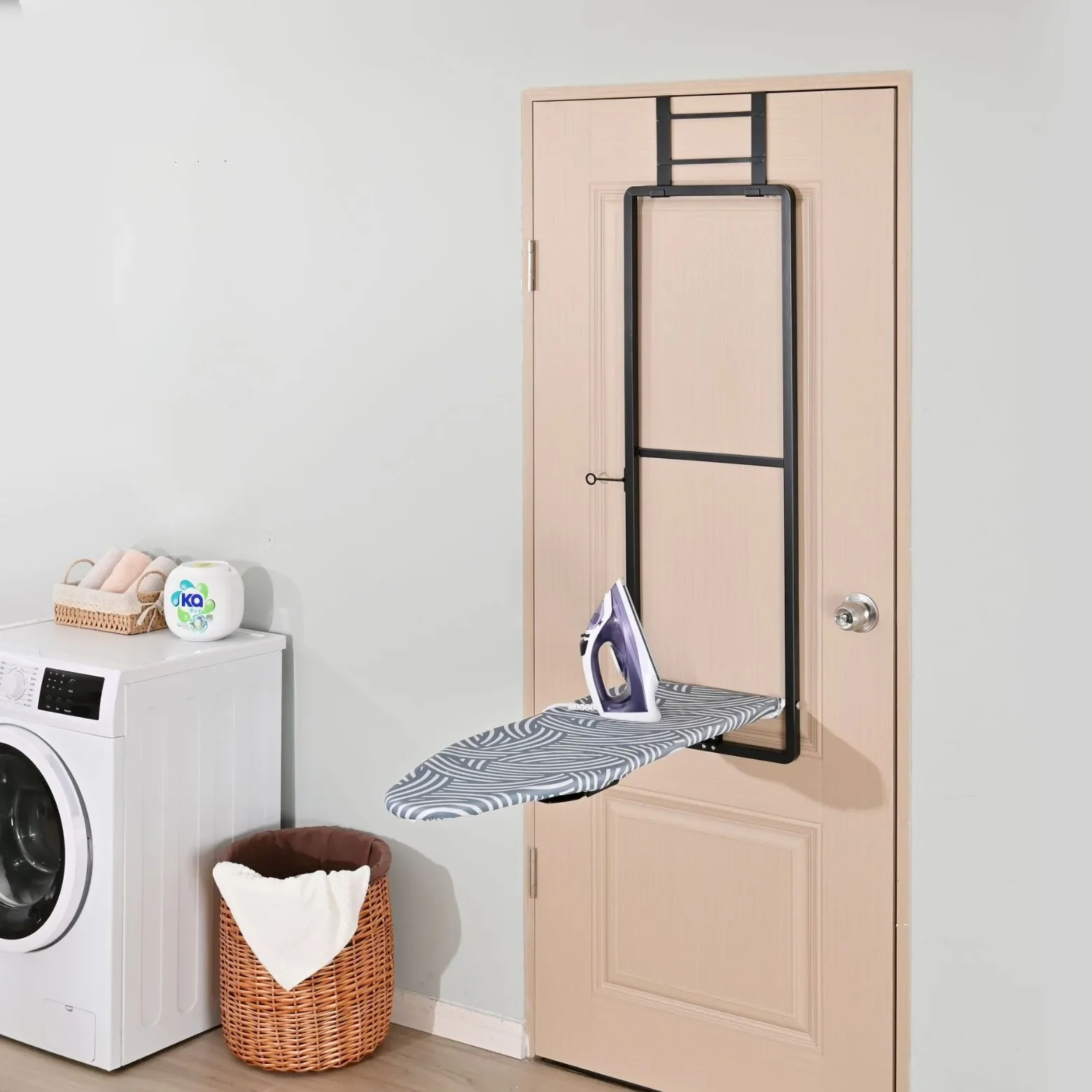 Amazon ติดผนังเล็บผนังโต๊ะรีดผ้าติดผนังในครัวเรือนติดผนังโต๊ะรีดผ้าอุณหภูมิสูงประตูโรงแรมรีดผ้า