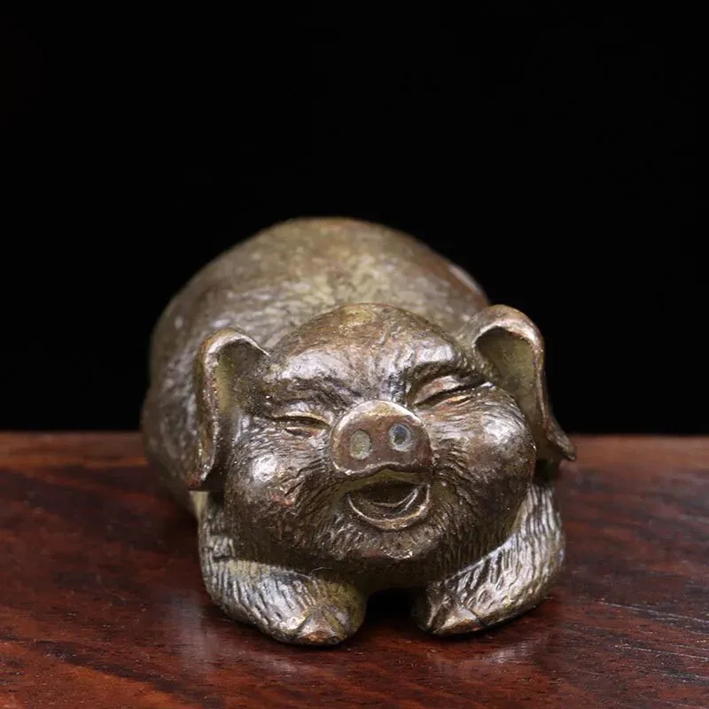 

Pure Copper Piggy Small Ornament Animal Figurine Decor Craft