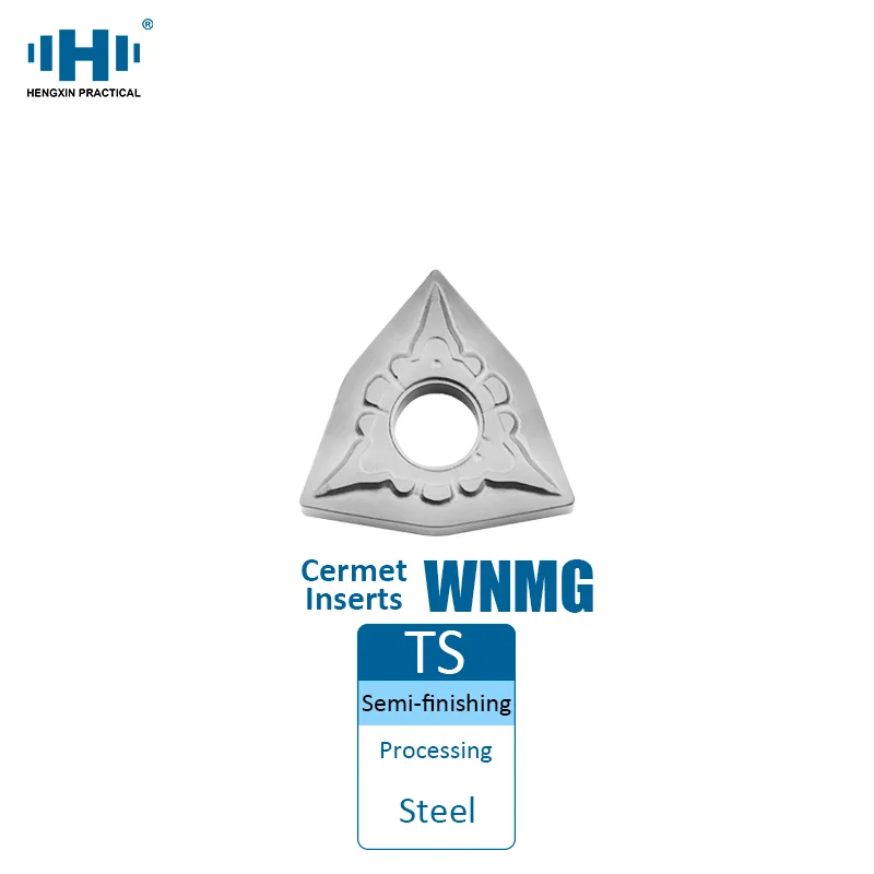 HENGXIN 10pcs set WNMG080404 TS Carbide Inserts Cermet External Turning Inserts Tools WNMG CNC Finish Metal Lathe Cutting Tool