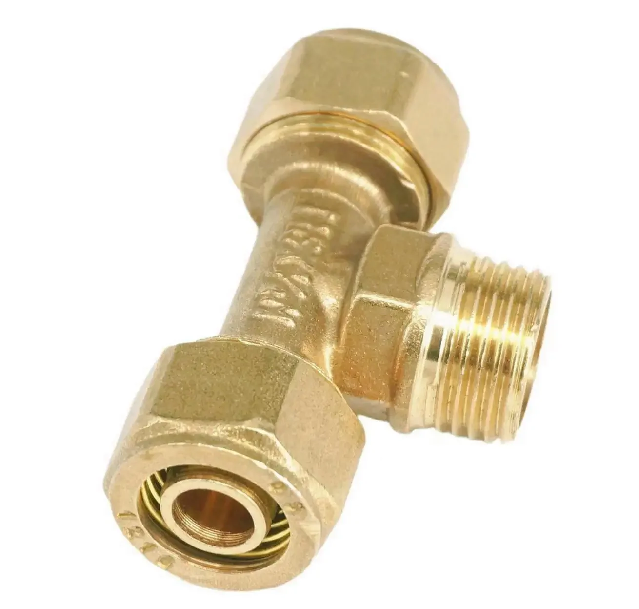 Encaixe masculino do T para o aquecedor de água solar, encaixe de bronze para o tubo PEX e PEX, O D, O D, 12x1 6/14x1 8/16x2 0/20x25mm - 1/2 pol, 3/4 pol, BSP