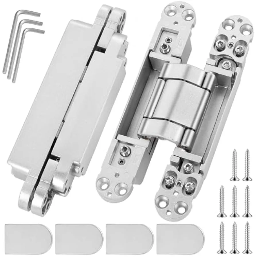 

ch visible Door Hges 2 Pack,3D Adjustable Hidden Door Hges for Doors, 80 Degree Swg Heavy-Duty Zc Alloy Concealed Hge, lbs Load