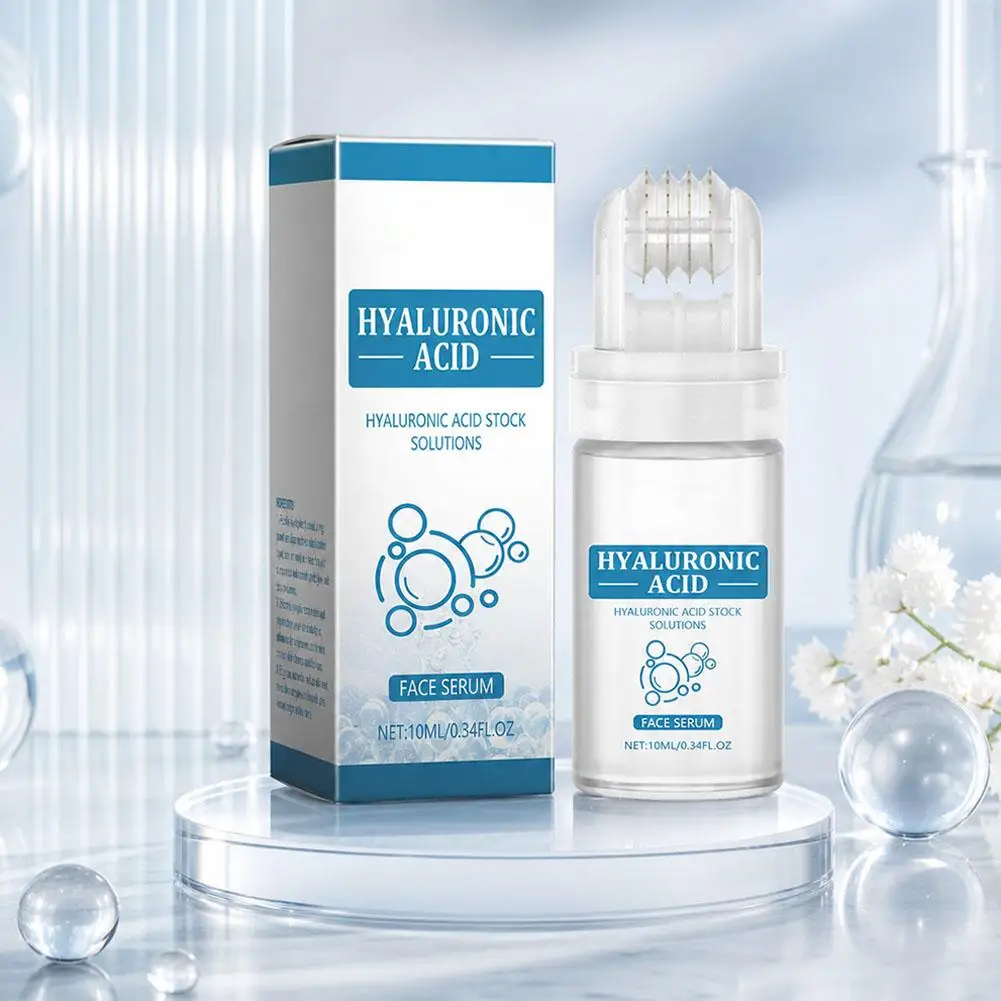 Hyaluronic Acid Face Serum 10ml Roller Applicator Hydrating Moisturizing Lightweight Facial Essence for Daily Skin Care view 2