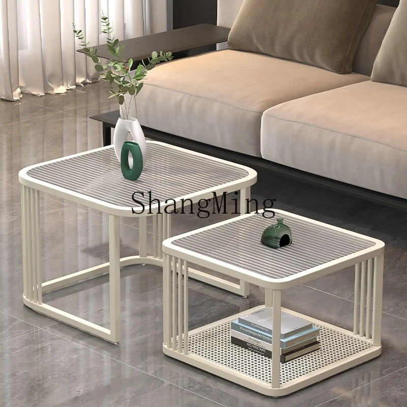 

ZYY minimalist living room household combination coffee table small apartment light luxury sofa coffee table square tea table