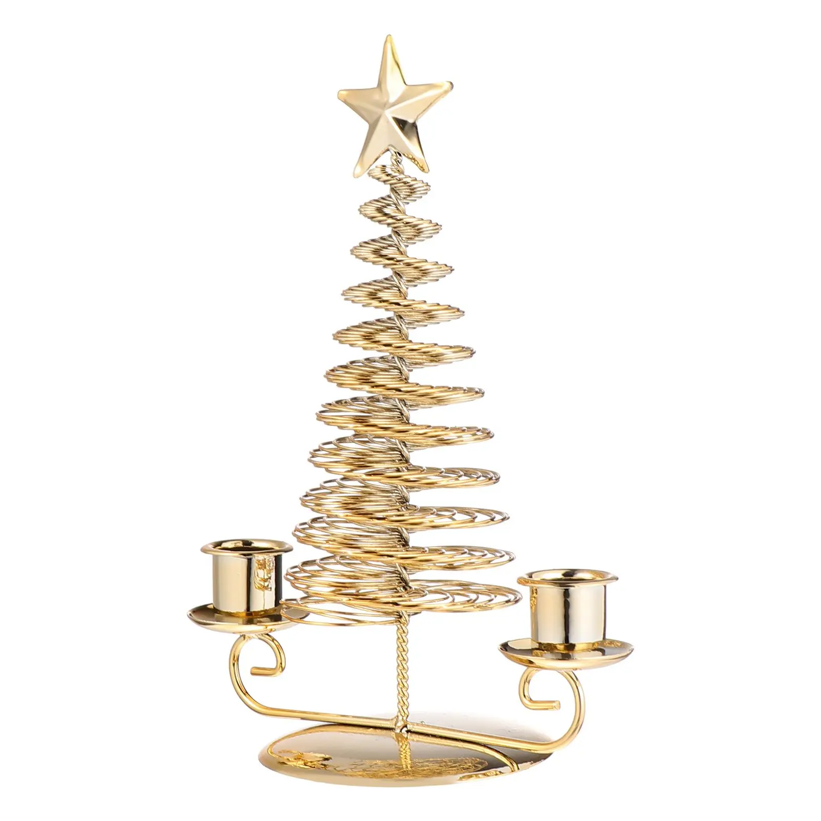 

Elegant Retro Metal Candlestick Christmas Holder for Desktop Mantelpiece Bookshelf Candlestick Holder