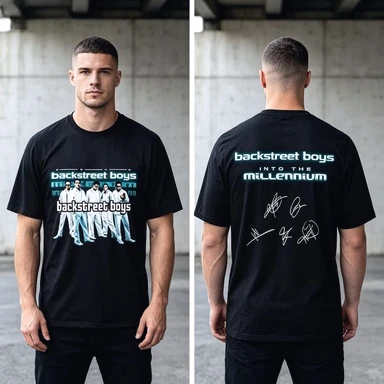 2026 Boy Band Millennium Tour Graphic T Shirt Retro Street Group Photo Unisex Oversized Crew Neck Short Sleeve Casual Tee Tops