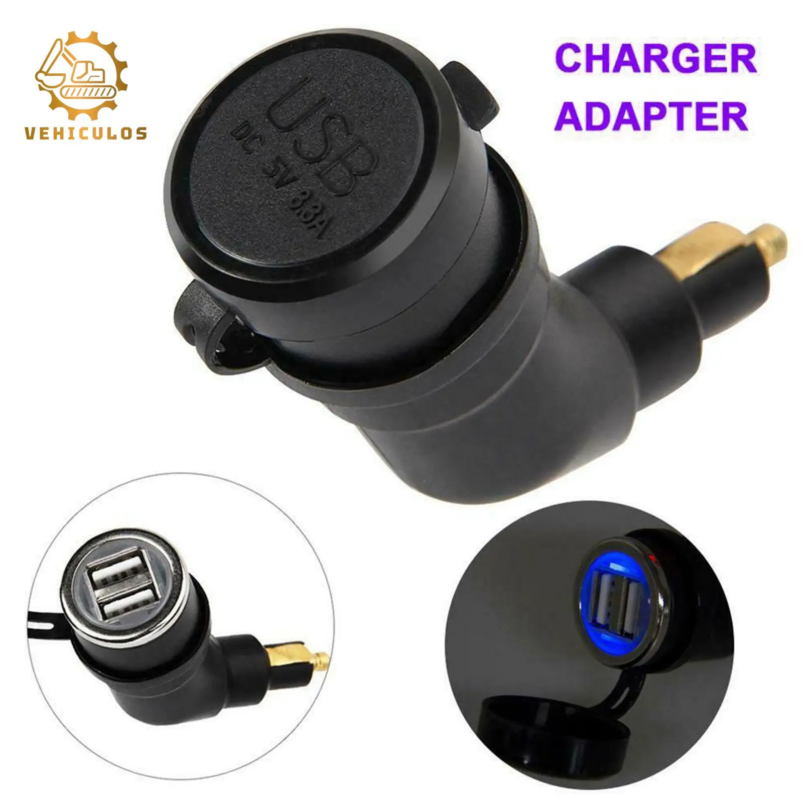 

1PC Motorcycle USB Charger Adapter Dual Port 3.3A Digital Display Waterproof For BMW F800GS R1200GS R1200RT Navigation
