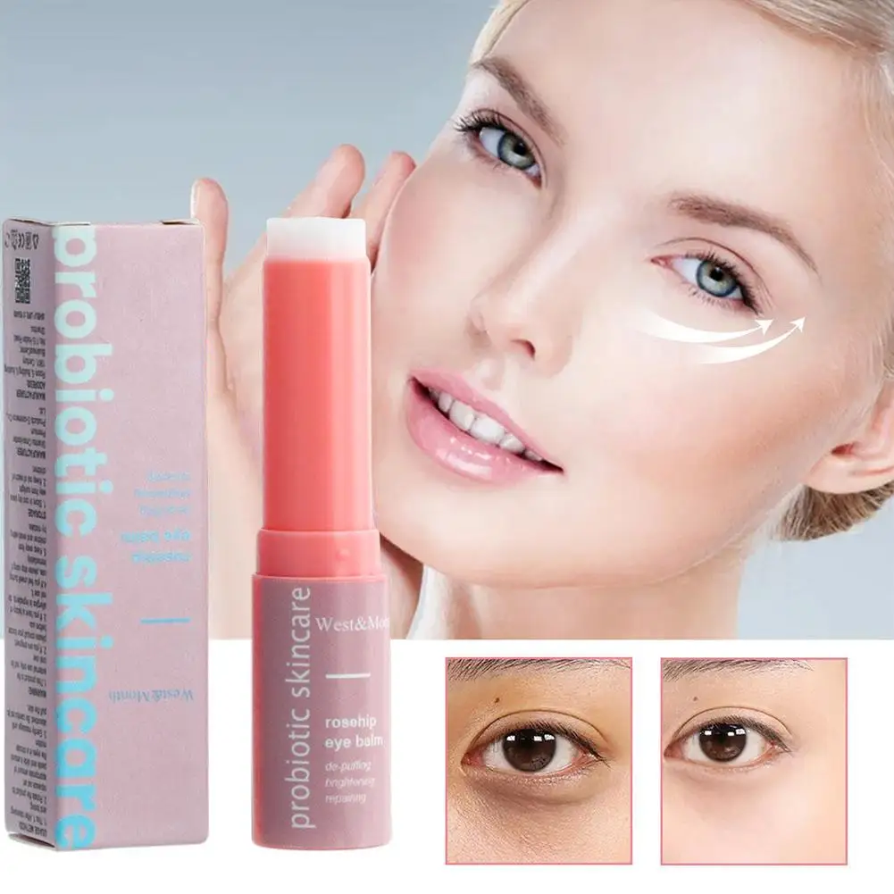 Barra de Crema para Ojos con Rosa Mosqueta 3g, Nutritiva, Suavizante, Ingredientes Naturales, Reduce las Líneas Finas, Efecto Lifting, Bálsamo Suave para el Cuidado de la Piel del Contorno de Ojos, Refrescante