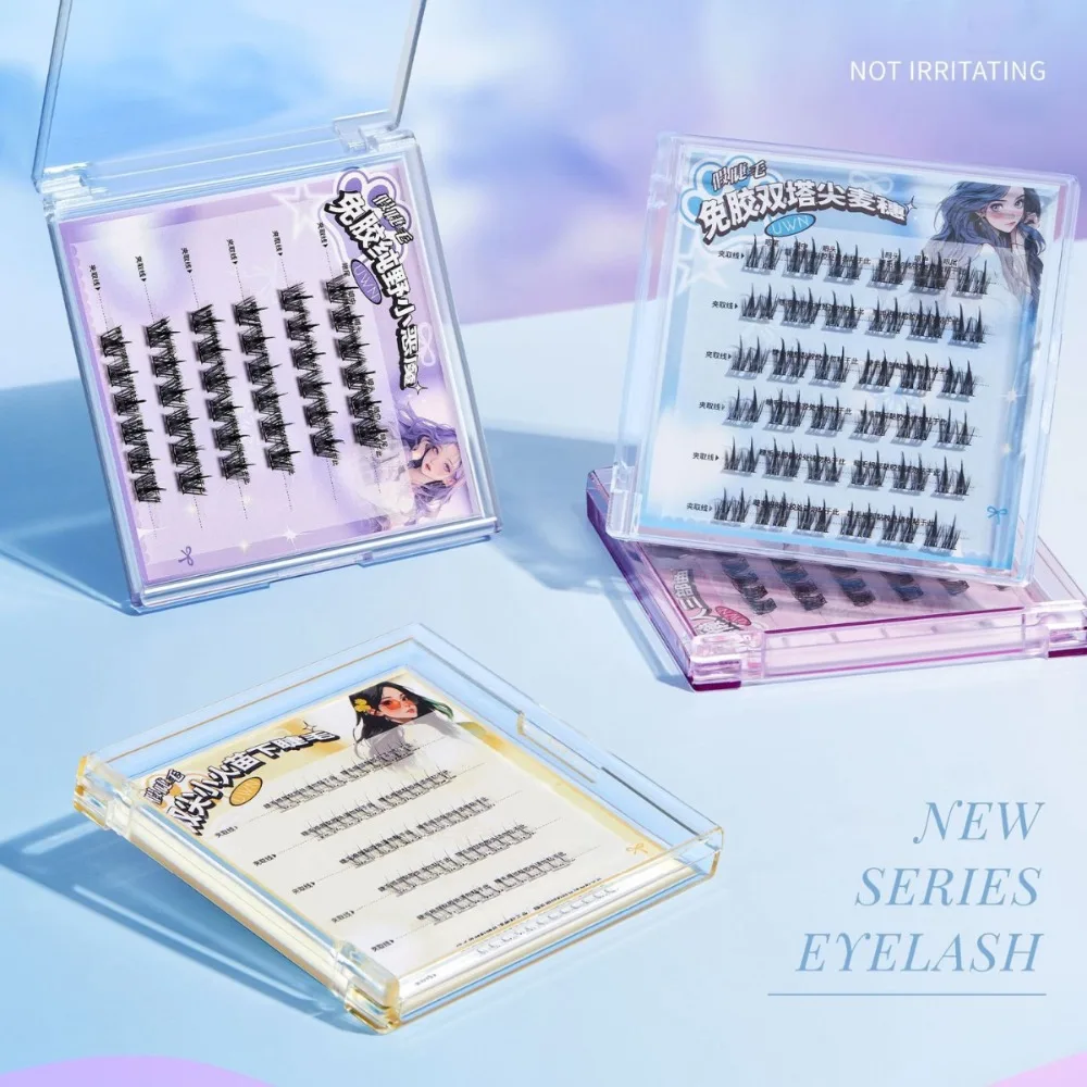 Doce diy auto-adesivo lash clusters reutilizável mangá adesivo cílios postiços extensão de maquiagem clusters de cílios postiços senhora