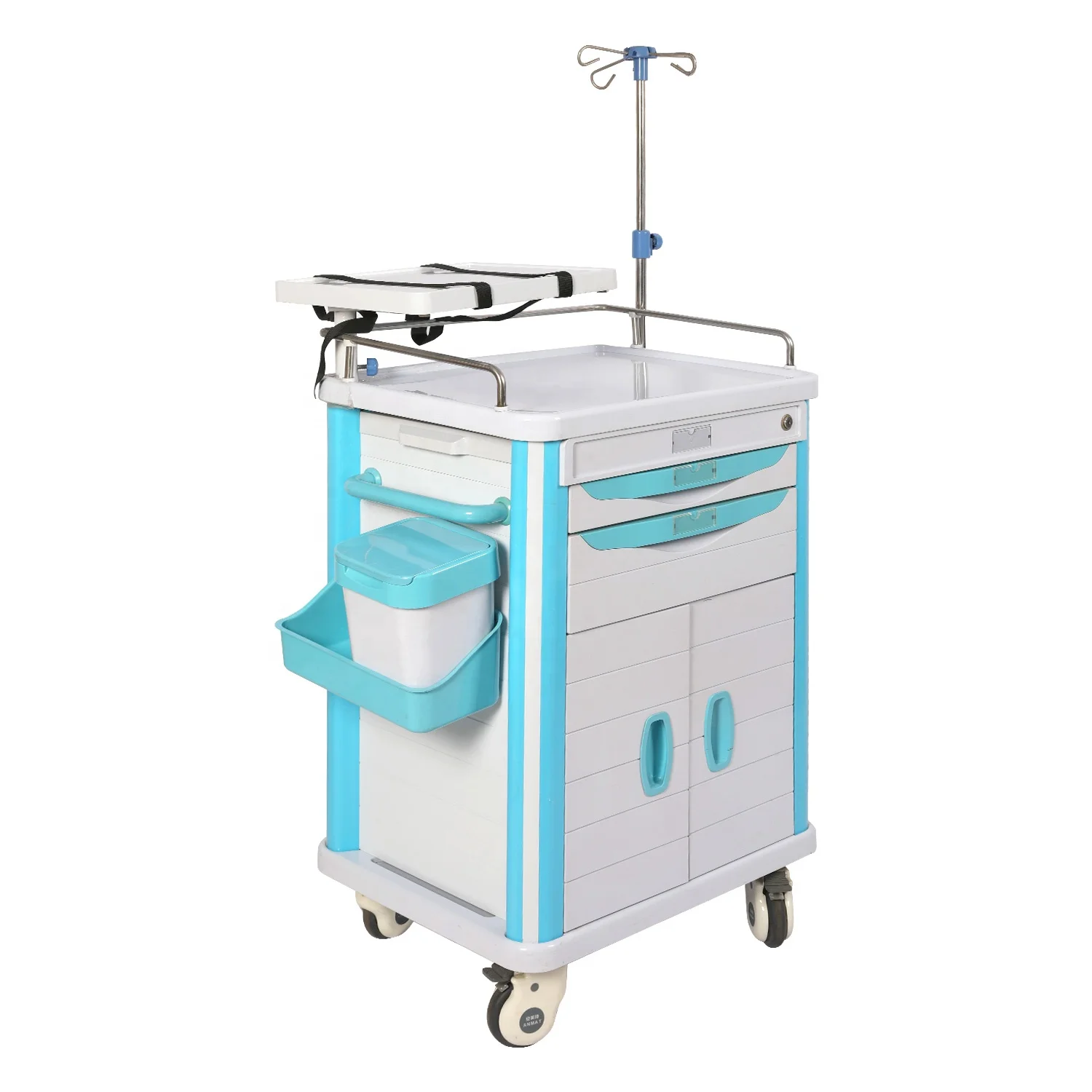 High Quality Hospital Equipment Nursing Crash Cart Medical Anaesthesia Patient Drug ABS Emergency Trolley