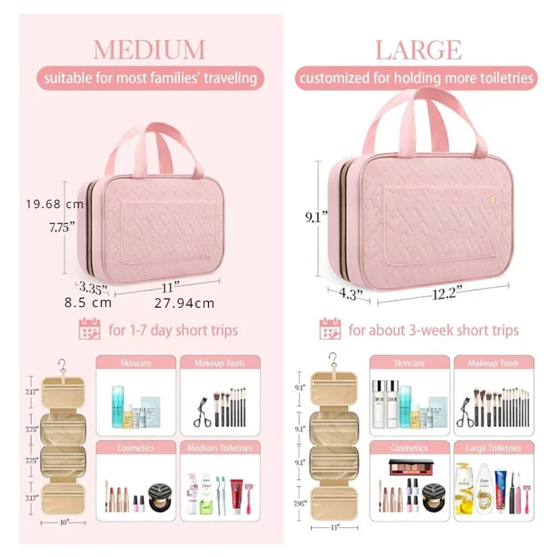 กระเป๋าเครื่องสำอางพับได้สำหรับผู้ชายที่เก็บในห้องน้ำ tas kosmetik กระเป๋าเดินทางอเนกประสงค์กันน้ำกระเป๋าเครื่องสำอางสำหรับเดินทาง