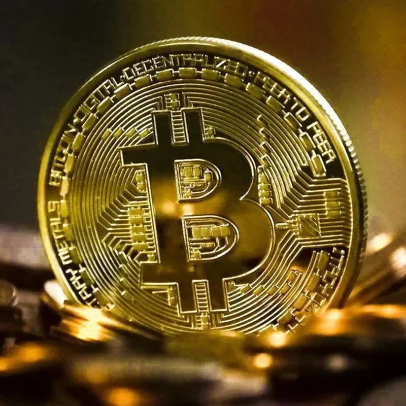 Gold Plated Bitcoin Coin Collectible Art Collection Gift Physical Commemorative Casascius Metal Antique Imitation Souvenir Gift