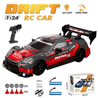 GTR RC CAR 4WD 1/24 Small Racing High Speed Drift Race Car with Led Lights Boy's Toy Gift Mustang/Tesla /AR86 Remote Control Car